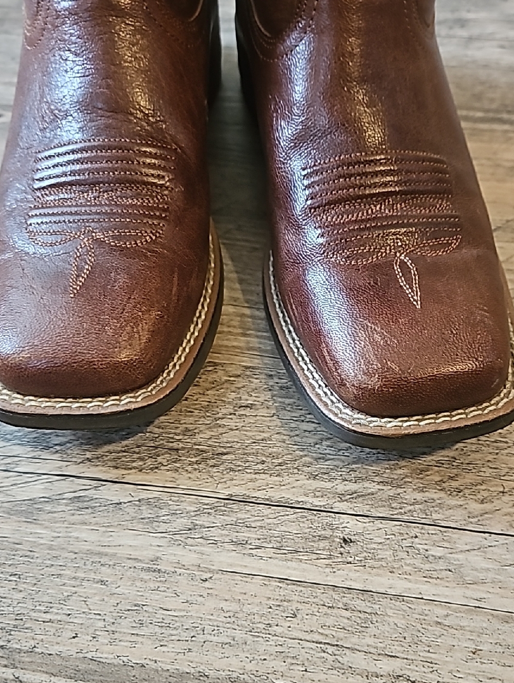 Ariat Brown Leather Western Boot Interior Detail - Picture 9 of 10